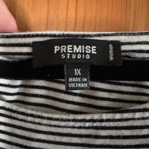 Premise Studio Black and White Striped Top